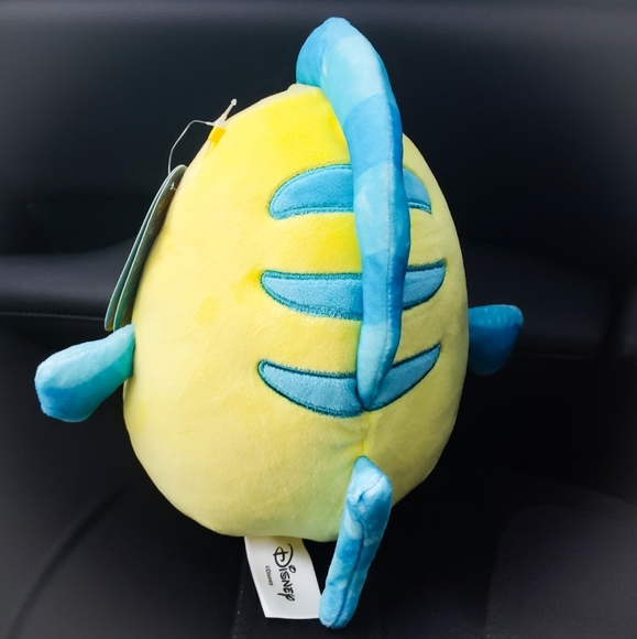 7-8" Squishmallow Flounder Fish from Little Mermaid Kellytoy Disney Soft Plush - Picture 3 of 3